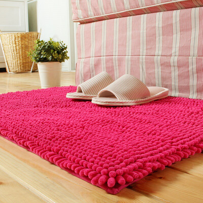 

(FOOJO) машинная стирка синель вода всасывание нескользящие коврики матрац ванная 50 * 80cm rose