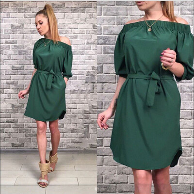 

Lovaru ™ 2017 Women Beach Party Wear Shirt Dress Украина Красная синяя зеленая косая шея Loose Solid Cute Fashion Mini Dress Girl