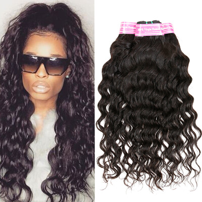

Fastyle Indian Water Wave Human Hair Extensions 3 Bundles 100% Unprocessed Virgin Remy Brazilian Peruvian Malaysian Weave Wefts