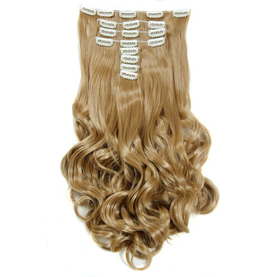 

AISIHAIR 16Colors Clip in Hair Extensions 8pcs/set 22inch 55 cm Long Wavy Heat Resistant Hairpiece
