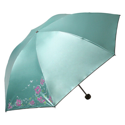 

Jingdong supermarket paradise umbrella then blooming black polyester color plastic anti-ultraviolet three-fold steel bar steel clear umbrella light purple 33110E