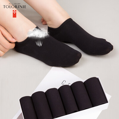 

TOLORINIE casual female socks combed cotton solid color socks female summer thin section boat socks female casual shallow socks 6 pairs of loaded K0265M0010