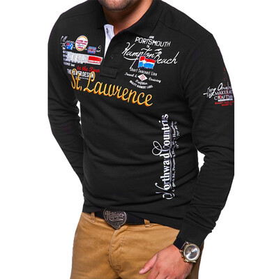 

Mens Fashion Personality Cultivating Long-sleeved Polo Shirts