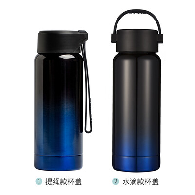 

Unibott vacuum flask male&female students portable glass stainless steel fashion color creative cup outdoor sports cup straight car cup VT3369A 360ml blue black