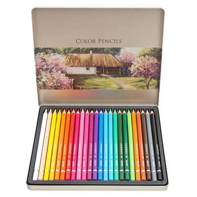 

Deli deli iron box oily 24 color lead color pencil color pen 6565