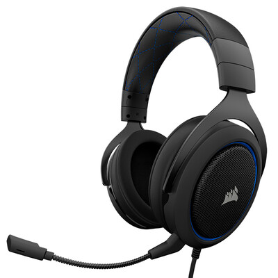 

USCORSAIR HS50 STEREO Blue Stereo Gaming Headset Noise Cancelling Microphone