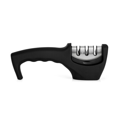 

39HOPAN Household knife sharpener Multi-purpose kitchen knife Quick grinding knife artifact Sharpening stone bar edge tool ABS tungsten steel sharpener Black OP3095