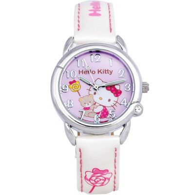 

Hello Kitty (HelloKitty) Подлинные дети мультфильмов смотреть светящиеся указатели студентка Ши Ин часы HK226LWPW-S цвета слоновой кости