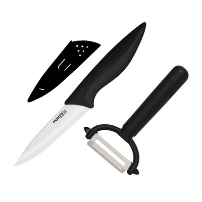 

Ceramics knife (MYCERA) ceramic knife cut fruit knife set two-piece kitchen household full kitchenware shaver (black) TC06B