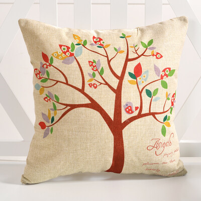 

Linen pillow cartoon office chair sofa backrest cushion cover linen car pillow set