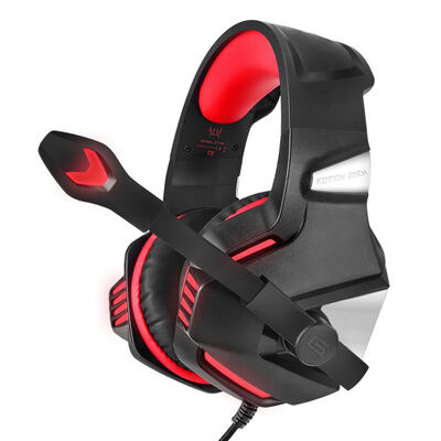 

Incho KOTION EACH G7500 Black Red Gaming Headphones with Vibration Jedi Survival with Wheat Headband Style Ear Hyun Ray Control Voice Cafe Desktop PC Gaming Headset