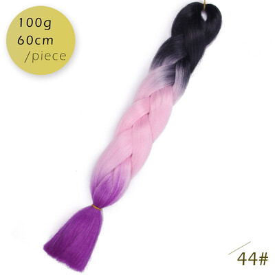 

AISI HAIR Ombre Kanekalon Braiding Hair Extensions 24inch 100g Synthetic Jumbo Braids Hair Fiber Pink Purple Blue Green 1pce