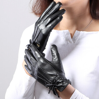 

Crocodile shirt CROCODILE womens gloves fashion thin section points gloves goatskin women gloves to keep warm 19212012-01 black  code