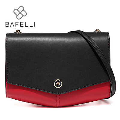 

BAFELLI creative split leather inverted triangle shoulder bag panelled hasp bolsa feminina crossbody bag women messenger bags