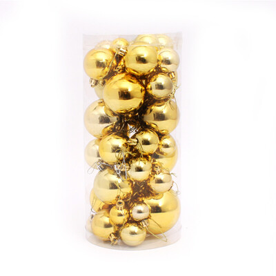

Мульти MeiYiJia Новогодние шары 36 шаров новогодний шар пластиковый шар света гальванических Рождество украшенные елки пакеты золотые украшения