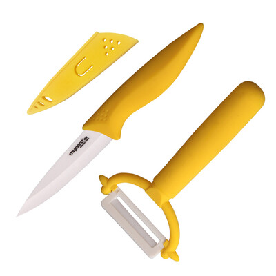

Ceramics knife (MYCERA) ceramic knife cut fruit knife set two sets of fruit knife watermelon knife peeler (yellow) TC06Y