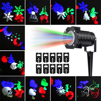 

Supli Outdoor Christmas Projector Lights Multicolor Rotating Led Light Projection Waterproof Snowflake Spotlight-10pcs Pattern