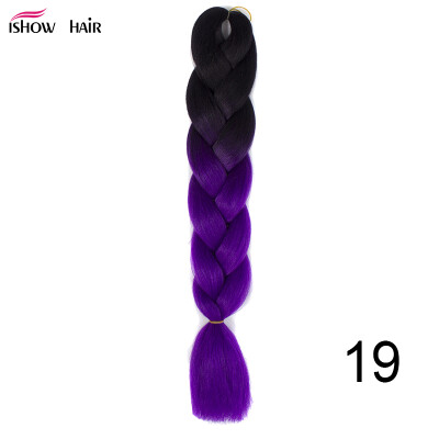 

Silky Strands 24 100g Ombre Synthetic Braiding Hair Extensions For Crochet Braids Kanekalon Jumbo Braids Two Tone Ombre Color 1p