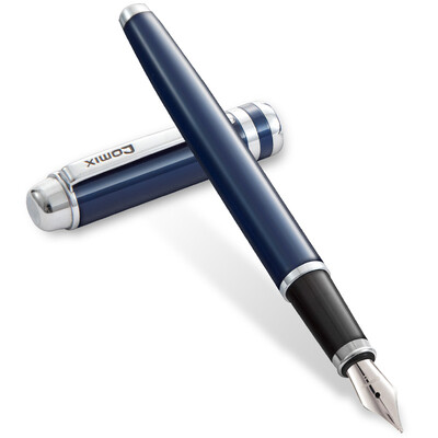 

Comix FP6200 metal pen ink pen gift 2 ink bag F tip sharp blue love silk series