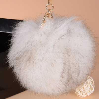 

Antarctic nanJiren car pendant jewelry rex rabbit fur ball car key ring pendant black