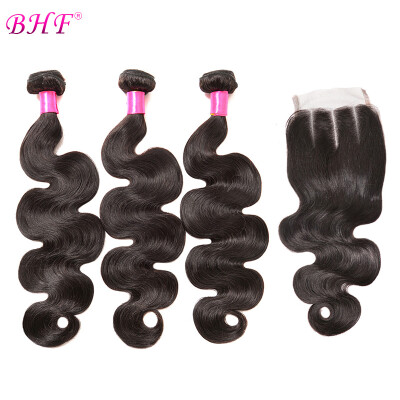 

Brazilian Hair Weave 3 Bundles 8A Brazilian Body Wave virgin Hair Human Hair Extensions With 4x4 Closure Swiss lace baby hair