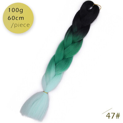 

AISI HAIR 100gpcs 24inch Kanekalon Jumbo Braids Hair Ombre Two Tone Colored Synthetic Hair for Dolls Crochet Hair