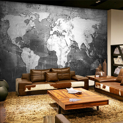 

Пользовательские обои 3D 3D Vintage World Map Творческий стенной декор Ресторан Study Room Moisture-Proof 3D Photo Mural Wall Papers
