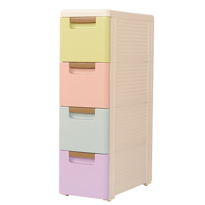 

Herbs Garden European colorful belt pulley plastic drawer storage cabinet locker multi-purpose drawer cabinet finishing cabinet 4 layer narrow