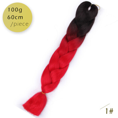 

AISI HAIR 100g / pcs 24inch Kanekalon гигантский косы Волосыломбер Две тонныЦветные синтетические волосы для кукол Вязание крю