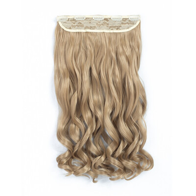 

20 "Curly Wave 3/4 Full Head One Piece 5clips Зажим на синтетических волосах Высокие температуры Волосы Волосы Pieces Волнистые волосы