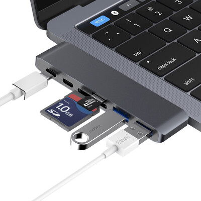

Biya Zi BIAZE Type-c docking station USB hub HUB splitter TF SD card reader The new Apple MacBook Pro R9 dark gray