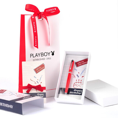 

Playboy (Плейбой) чисто серия рождения чистой красный и белый клип авторучки / чернила -F5903