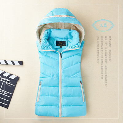 

2017 Sale Chalecos Mujer New Coat Feather Cotton Vest Female Short Paragraph Korean Slim Plus Large Size Women Waistcoat Jacket