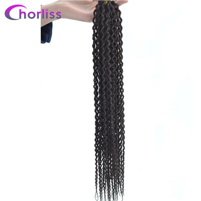 

Chorliss Curly Crochet Hair 20Inch Bohemian Crochet Braids Low Temperature Fiber Ombre Synthetic Braiding Bulk Hair 80g Pack