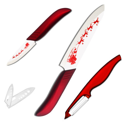 

XYj Cooking Tools Best Ceramic Knife 6" 3" Chef Paring Kitchen Knife+Peeler Accessories Set Christmas Decorations For Home Gift
