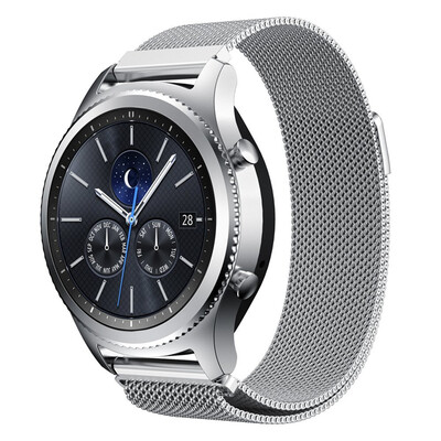 

22mm Milanese Loop Adjustable Stainless Steel Replacement Strap Bands for Samsung Gear S3 Classic / S3 Frontier Smart Watch