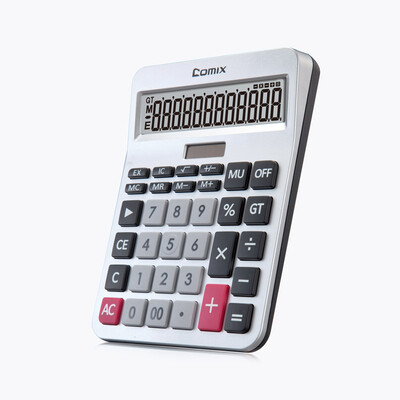 

Coix Metal Panel Desktop Calculator Silver Grey KA-8138