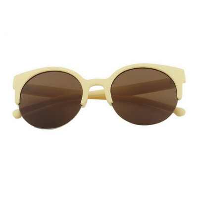 

Fashion Unisex Retro Round Circle Frame Semi-Rimless Sunglasses New