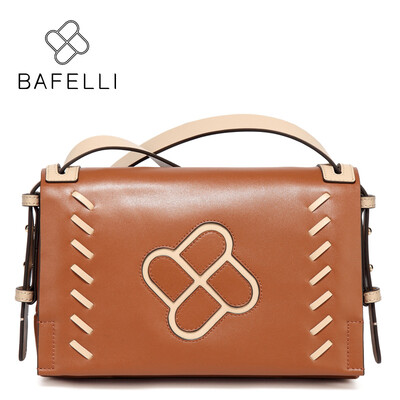 

BAFELLI genuine leather shoulder bag autumn&winter new arrival crossbody bag vintage weave postman bag red black womens bag