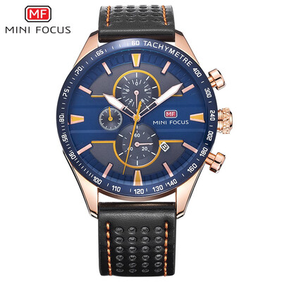 

MINIFOCUS Top Brand Genuine Leather Sport Men Quartz Watch MF0002G