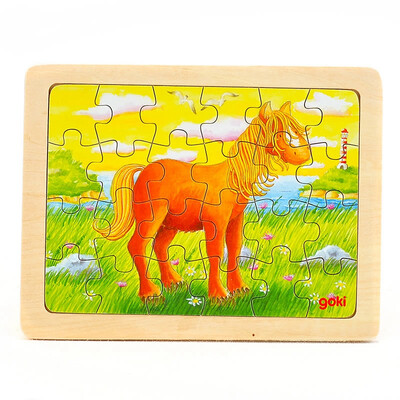 

goki Wooden Jigsaw Puzzle with Storage tray (24/48/96pcs and 46/55pcs of 4 layers ) for kids