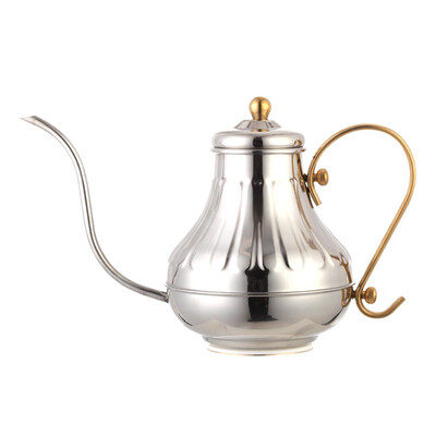 

Yami (Yami) 450cc stainless steel stripes court hand red mouth coffee pot YM8150