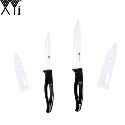 

Professional Design Ceramic Knife Set Popular Black Handle Kitchen Knife Famous XYJ Brand 5'' Slicing 4'' Utility Cooking Knife