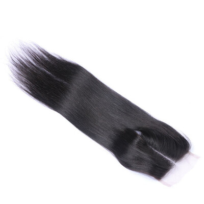 

9A Lace Closure With Baby Hair Free Middle Three Part Brazilian Virgin Hair Straight Lace Front Closures