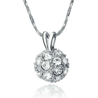 

Yoursfs® 18K White Gold Plated Crystal Ball Statement Necklace Use Clear Austrian Crystal Fashion Necklace