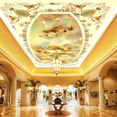 

Современное европейское религиозное вероисповедание Ангел настенная панно Пользовательские потолочные обои Церковь Установка комнаты Стены Декор Стена Бумага на стене