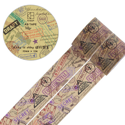 

Kinbor hand book&paper tape 30mm10m hand book sticker creative color tape hot air balloon DTB64184