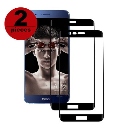 

2Pack 3D Full Cover Cueved Edge Закаленное стекло Screen Protector для защитного экрана для экрана Huawei V9 5.7 "Anti Scratch HD Bubble F