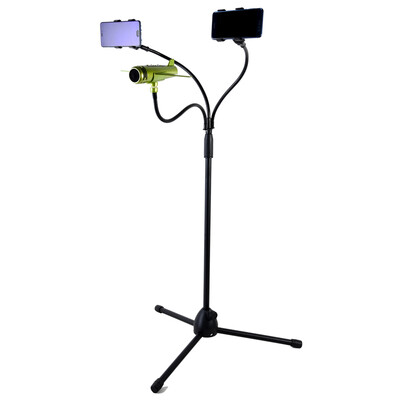 

OWN L02 Microphone Floor Stand Mobile Phone K song Live Recording Concert Microphone Stand With Three Phone Clips