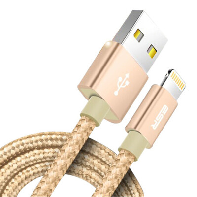 

(ESR) Apple data line lightning mobile phone charging cable for iPhone7 / 7 Plus / 6s / 6 / SE / iPad Air / Pro woven section (1m) - champagne gold